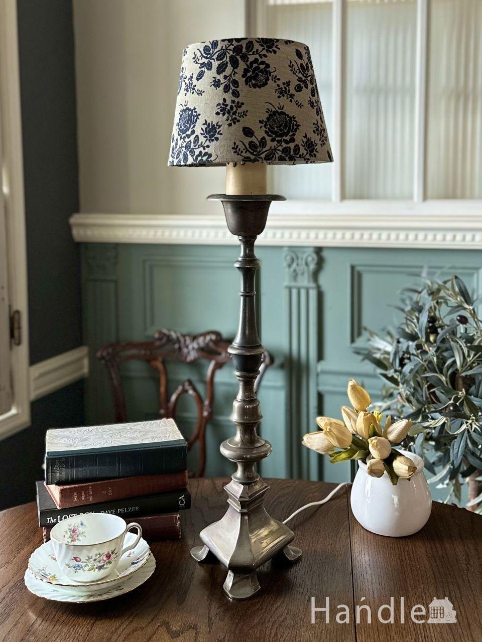 フランスリモージュ（Limoges）濃紺×金彩が美しいテーブルランプ(h-803