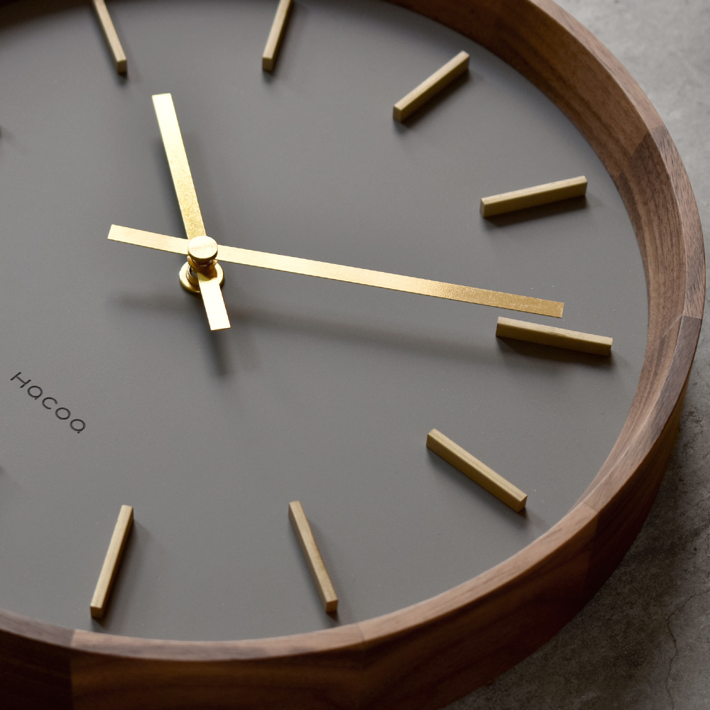 ハンドメイド 鍛金 真鍮 銅 黒 丸 円 ラウンド 金属 掛け時計