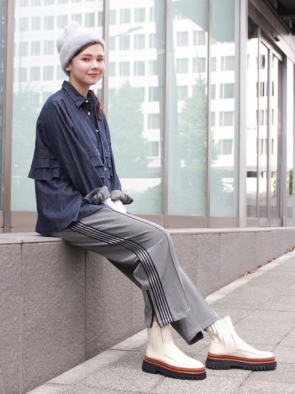 2WAYストレッチマットクロス サイドライントラックパンツ（スウェット