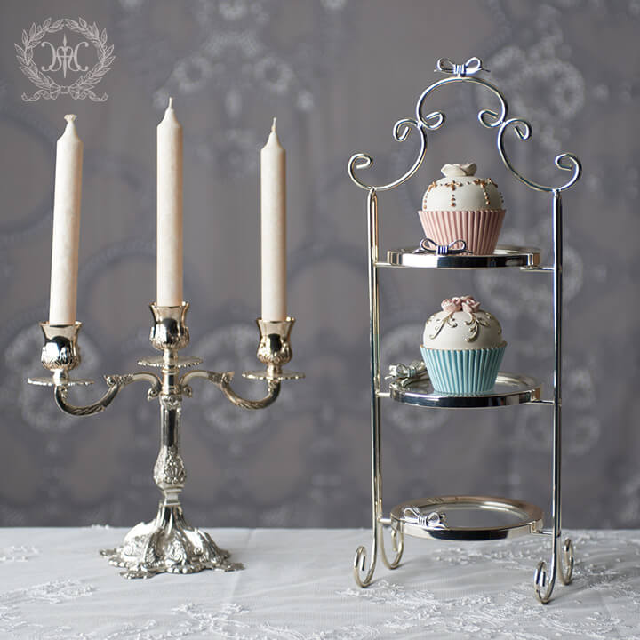 シルバーキャンドルホルダー3灯（4893）｜クリスマス雑貨の通販