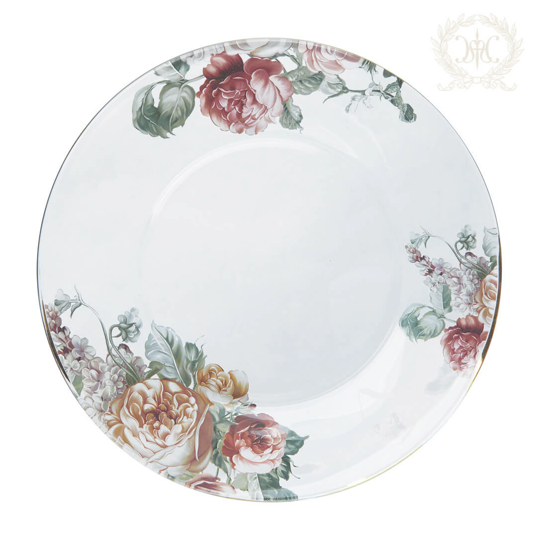 ローズブーケガラスプレート20cm｜輸入食器・雑貨の通販 | 輸入雑貨の