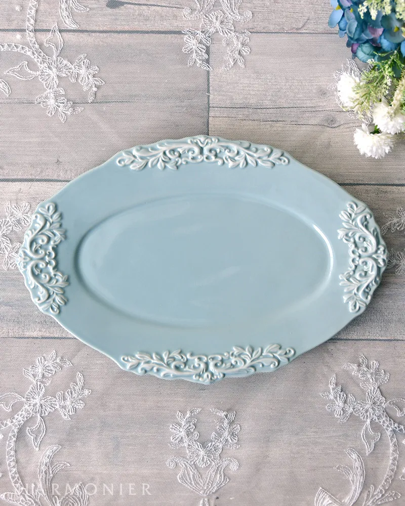 ミニョンオーバルプレート/ブルー｜輸入食器・雑貨の通販 ハルモニア