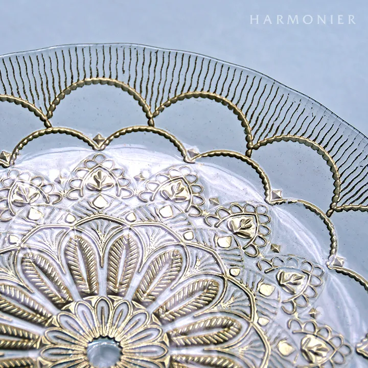 ゴールドダンテガラスケーキスタンドL 28cm/トルコ製｜輸入食器・雑貨