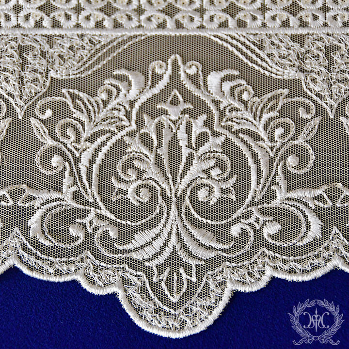 キャンバスレーステーブルクロス/アイボリー118x118cm｜輸入雑貨の