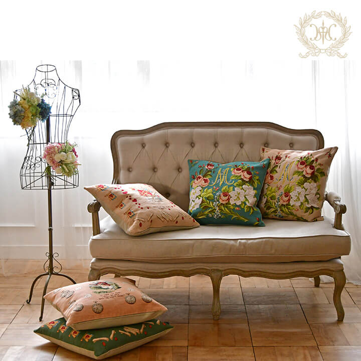 ARTdeLYSゴブラン織クッションカバー/マリーグリーン50x50cm｜輸入