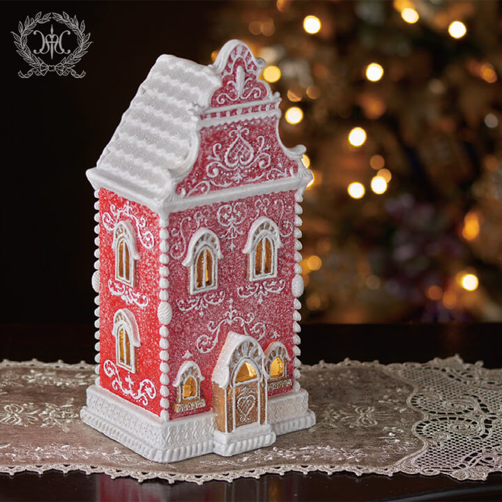 ジンジャーブレッドハウスライト/レッド｜クリスマス雑貨の通販