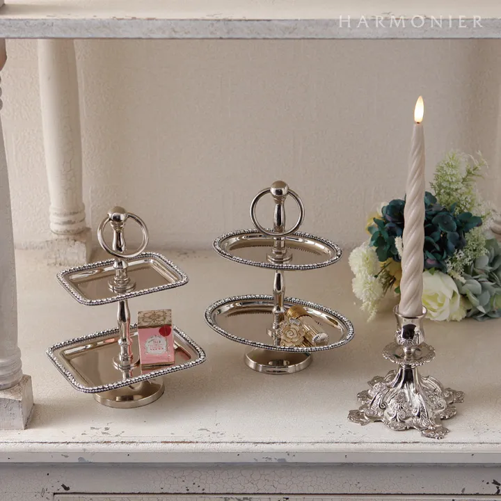 LEDスウィールテーパーキャンドル2本セット/グレイ｜クリスマス雑貨の