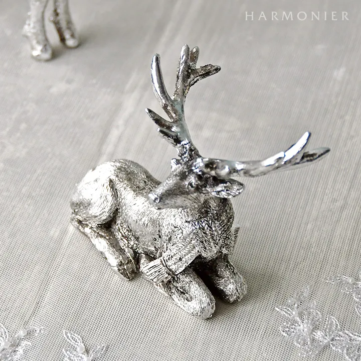 シルバーフォレストトナカイオブジェ2コセット｜クリスマス雑貨の通販