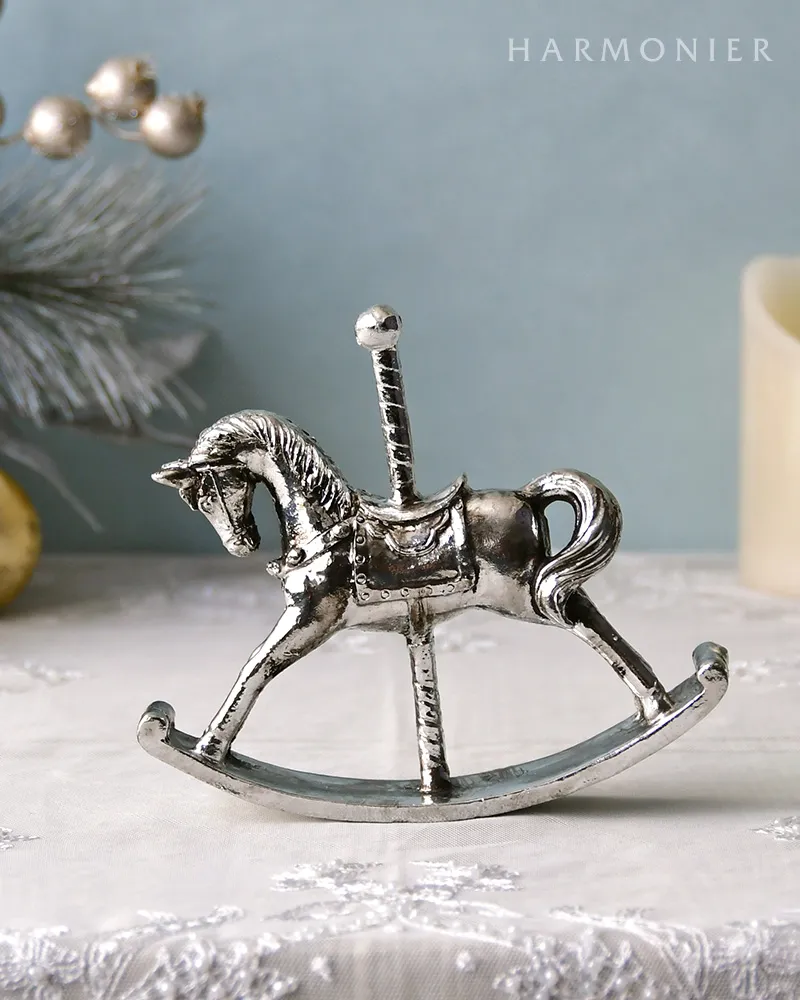 シルバーフォレストロッキングホースオブジェ｜クリスマス雑貨の通販