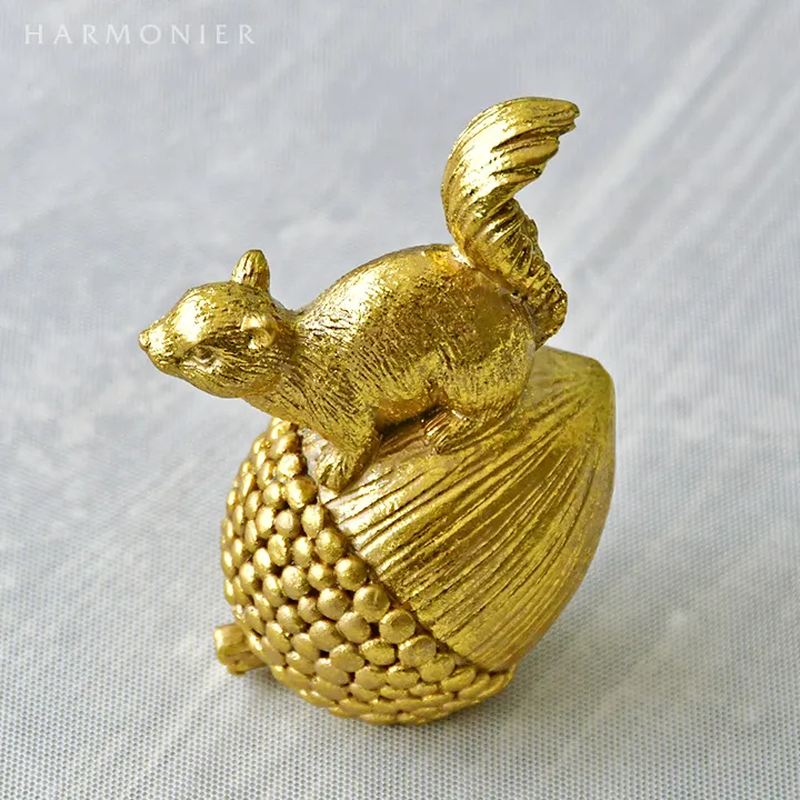 ゴールドフォレストリス＆ドングリオブジェ｜クリスマス雑貨の通販