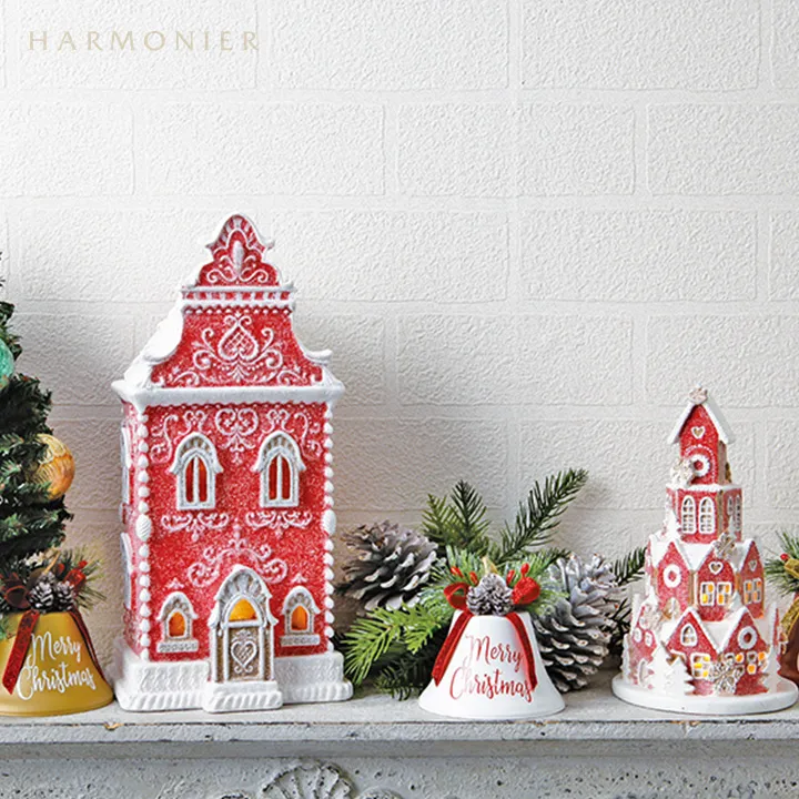 ジンジャーブレッドハウスライト/レッド｜クリスマス雑貨の通販