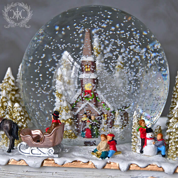 ブックベーススノードームオルゴール｜クリスマス雑貨の通販