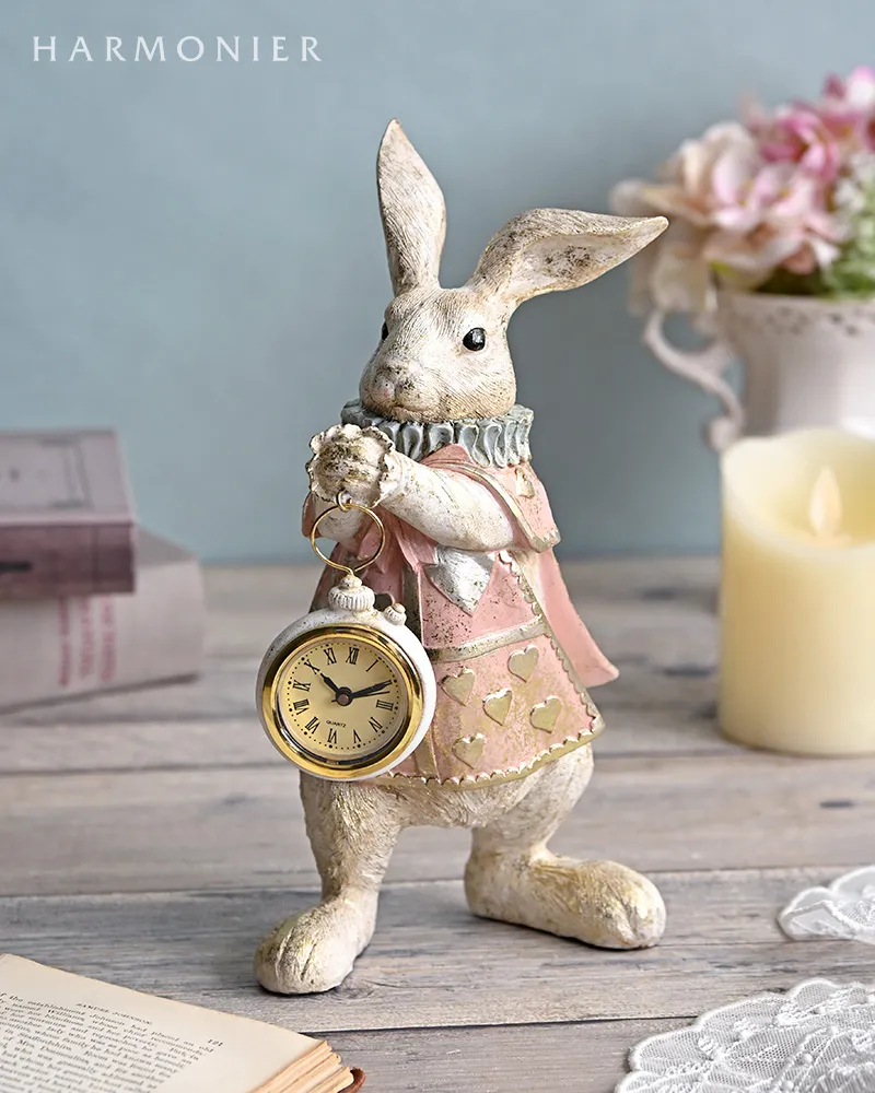バロックラビットクロック/パステルブルー | 輸入雑貨の通販ハルモニア