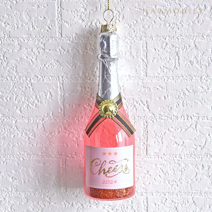 シャンパンボトルオーナメント/2024（ピンク/イエロー/グリーン