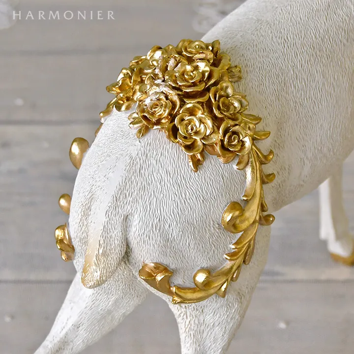 ホワイトエレガントトナカイオブジェ｜クリスマス雑貨の通販