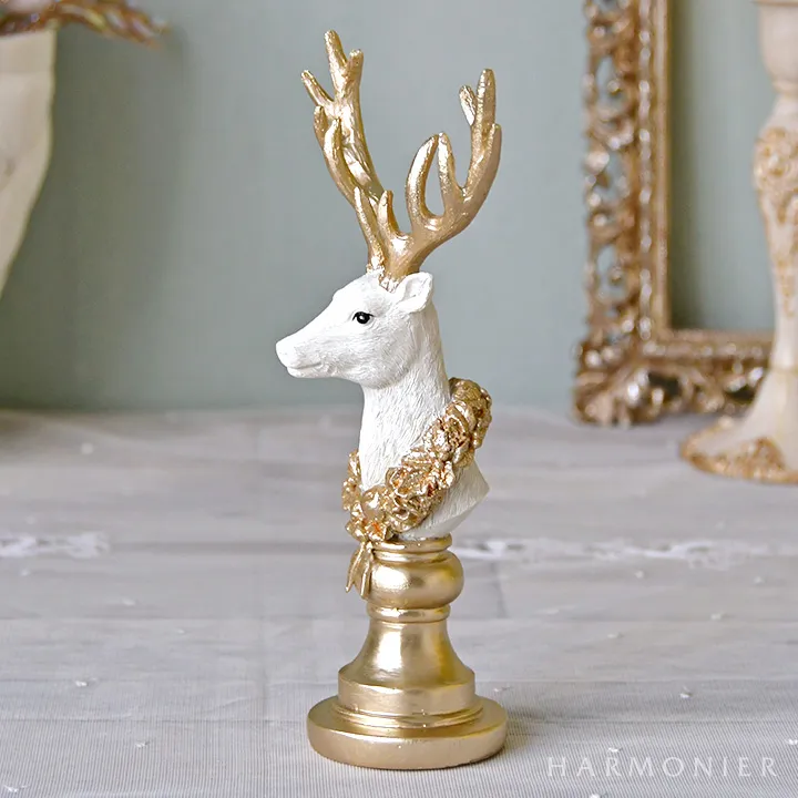 トナカイヘッドゴールドスタンドオブジェ｜クリスマス雑貨の通販