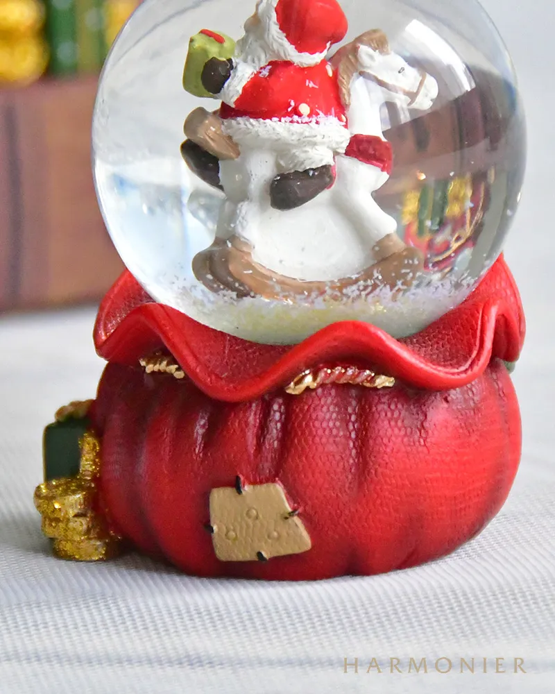 ミニスノードーム/サンタオンホース（ツリー/ボール）｜クリスマス雑貨