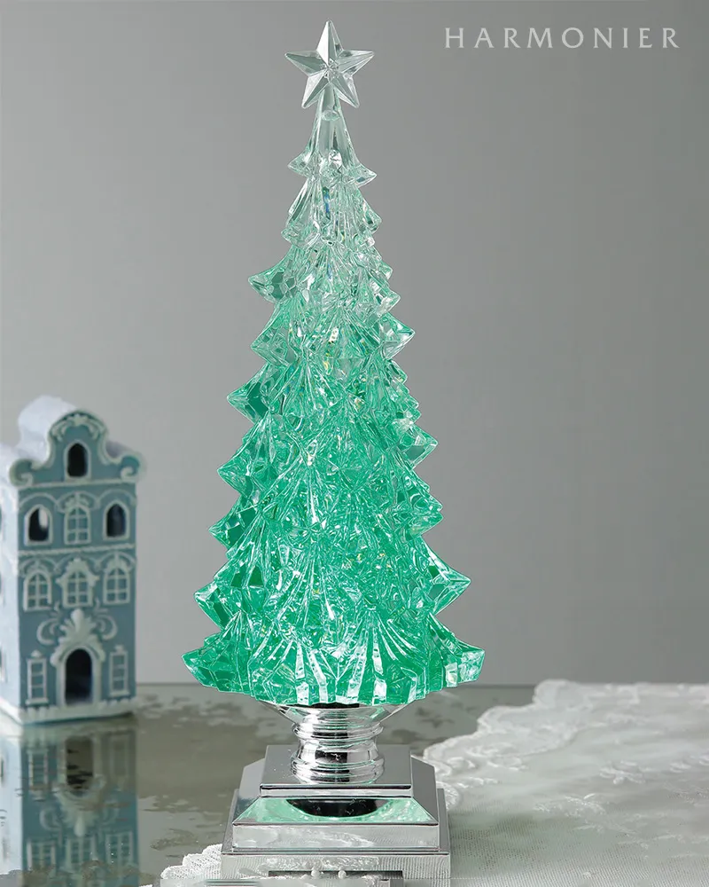 リキッドLEDクリスタルツリー/グリーンライト32cm｜クリスマス雑貨の