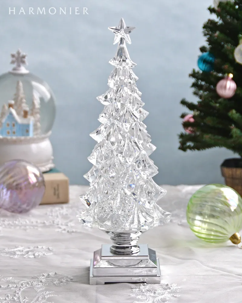 リキッドLEDクリスタルツリー/グリーンライト32cm｜クリスマス雑貨の