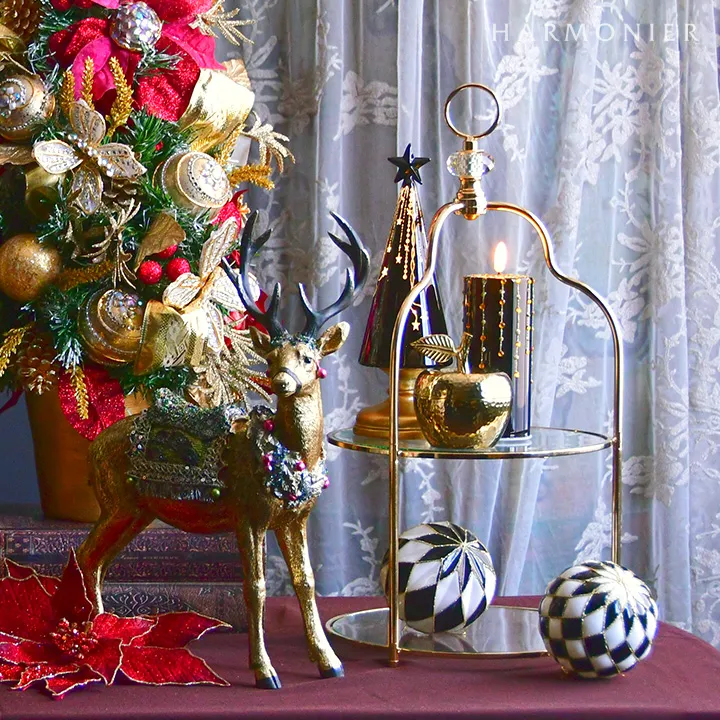 ゴールドトナカイオブジェ/スタンディング｜クリスマス雑貨の通販