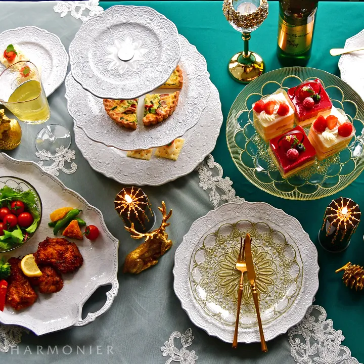 メルレットホワイトレースプレート27cm/イタリア製｜輸入食器・雑貨の