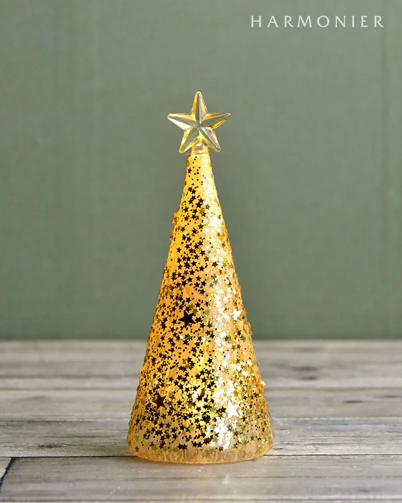 LEDデコゴールドツリーM 20cm｜クリスマス雑貨の通販 ハルモニア web