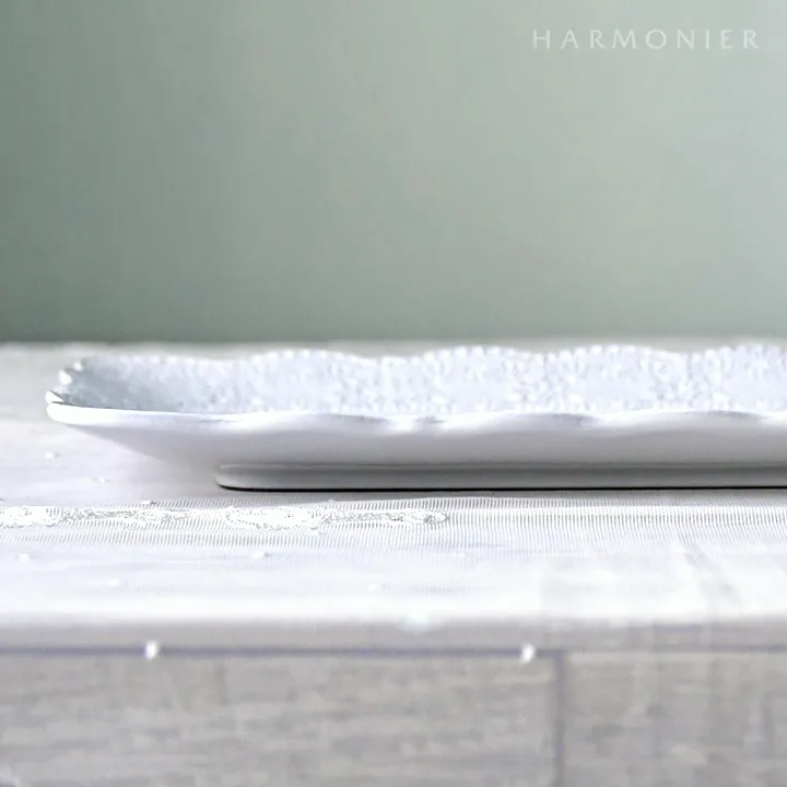 メルレットホワイトレーススクエアプレート37x25cm/イタリア製｜輸入