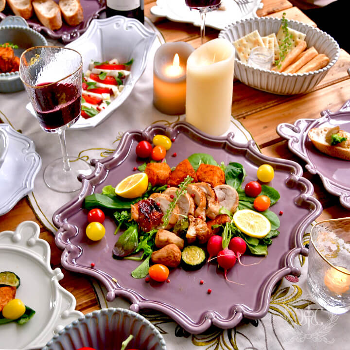 ヴィエナチャージャースクエアプレート/パープル｜輸入食器・雑貨の