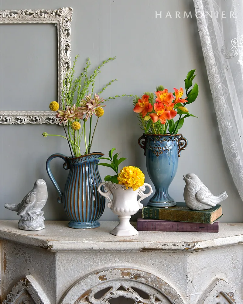 フルールフラワーベースL/ブルーグレー｜輸入雑貨の通販 | 輸入雑貨の