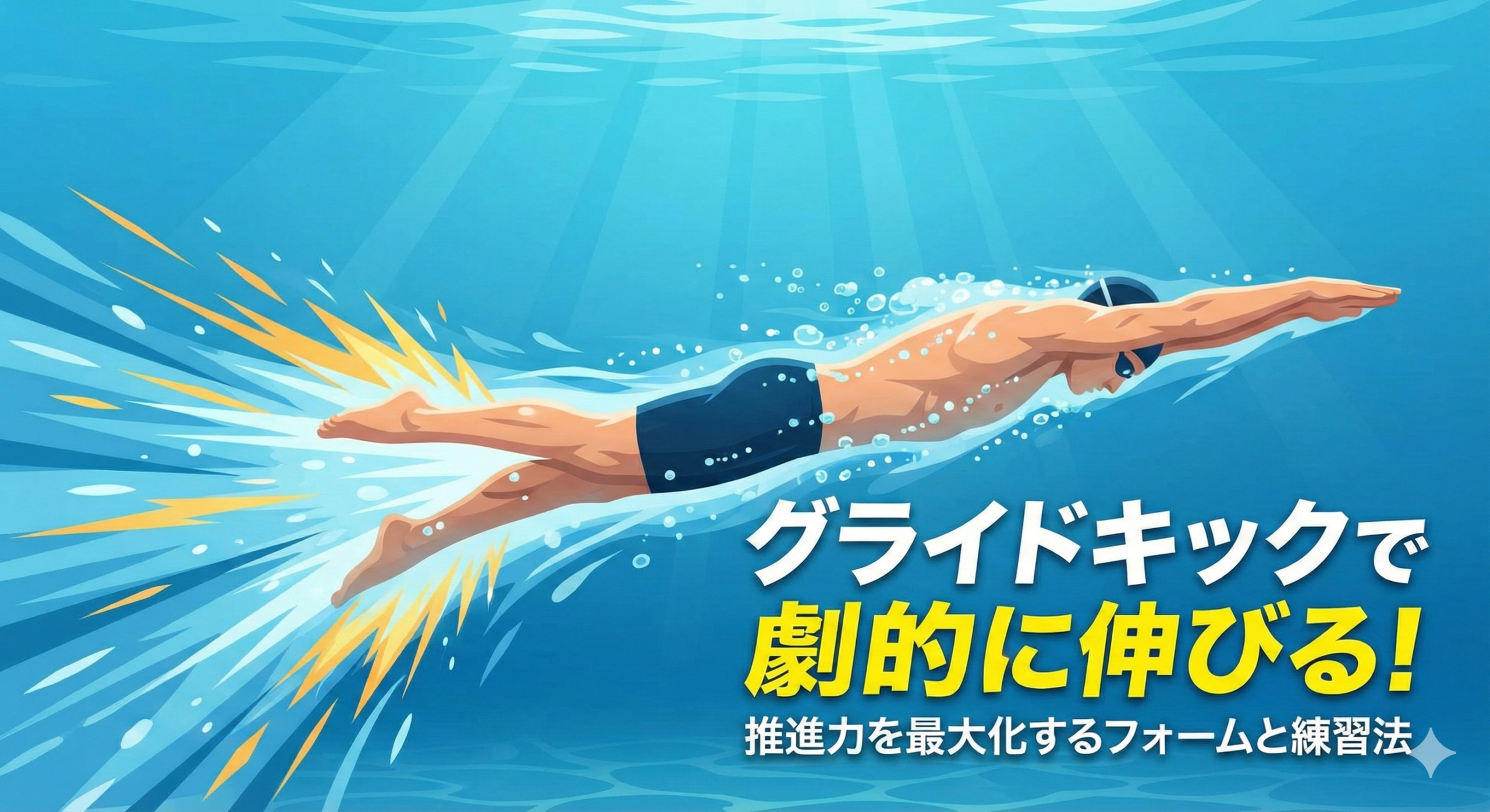 水泳のグライドキックで劇的に伸びる！推進力を最大化するフォームと練習法