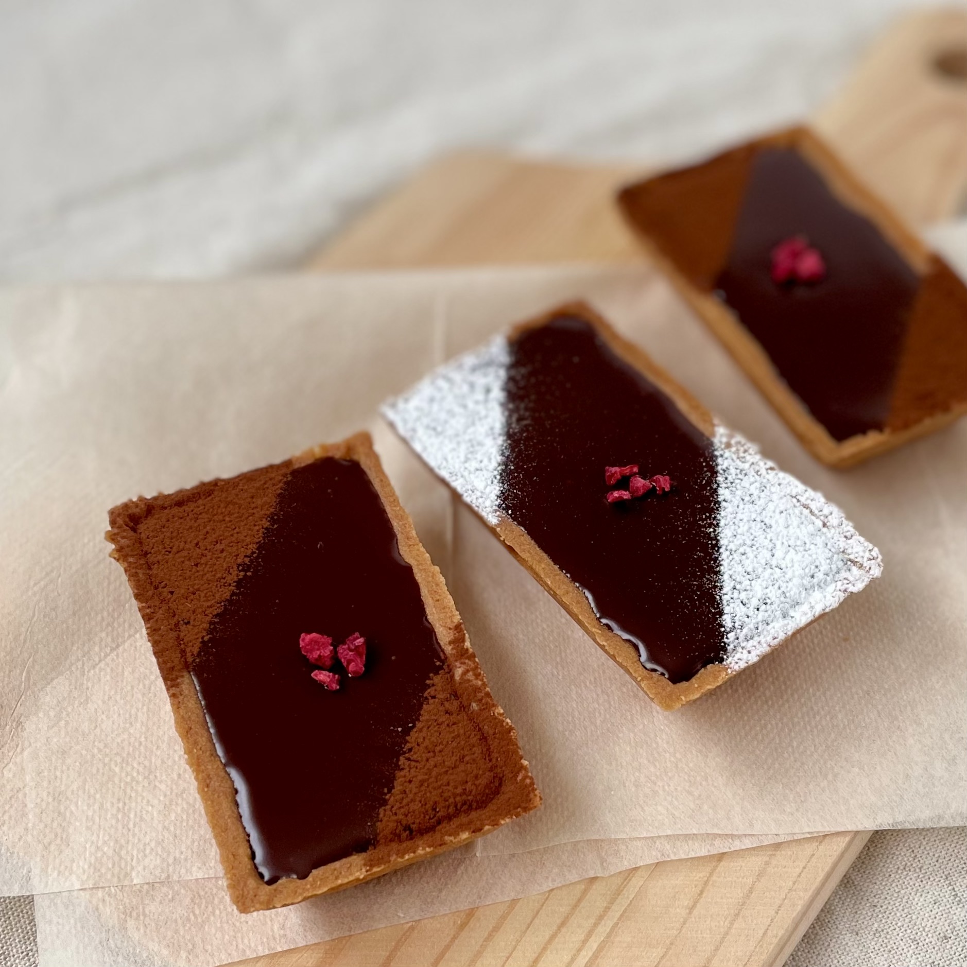 濃厚ガナッシュたっぷり！ショコラタルト♪フィナンシェの型で作った