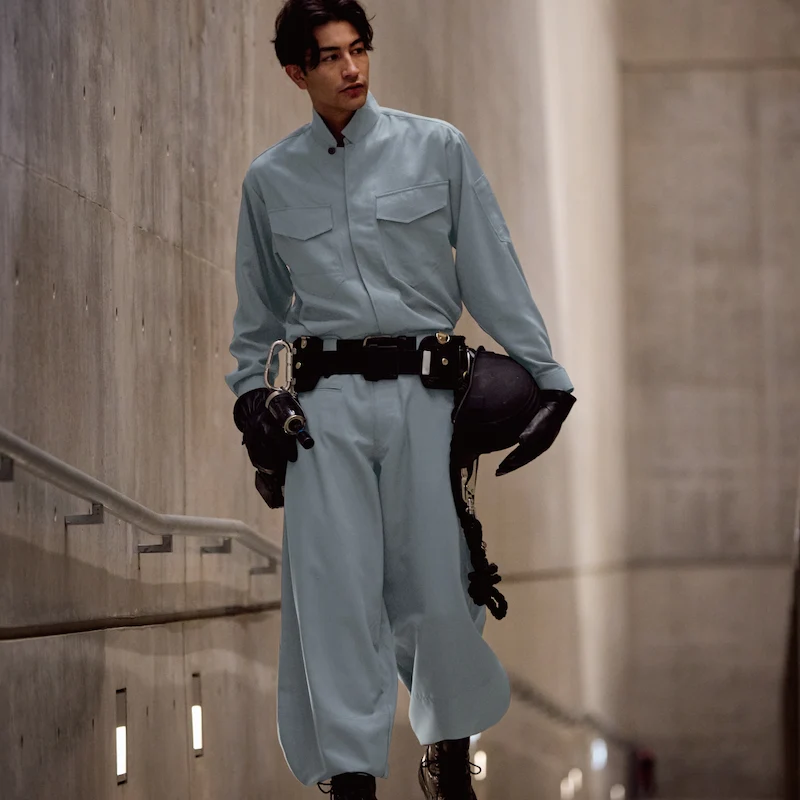 1361立衿シャツ(サマーサージ) 別注対応可能 - HOOH VILEA 作業着と