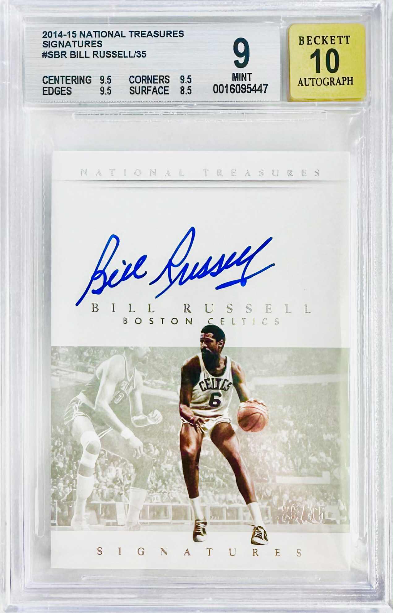 Bill Russell – Karta NBA z Autografem /35 BGS 9 / Auto 10 / POP 3