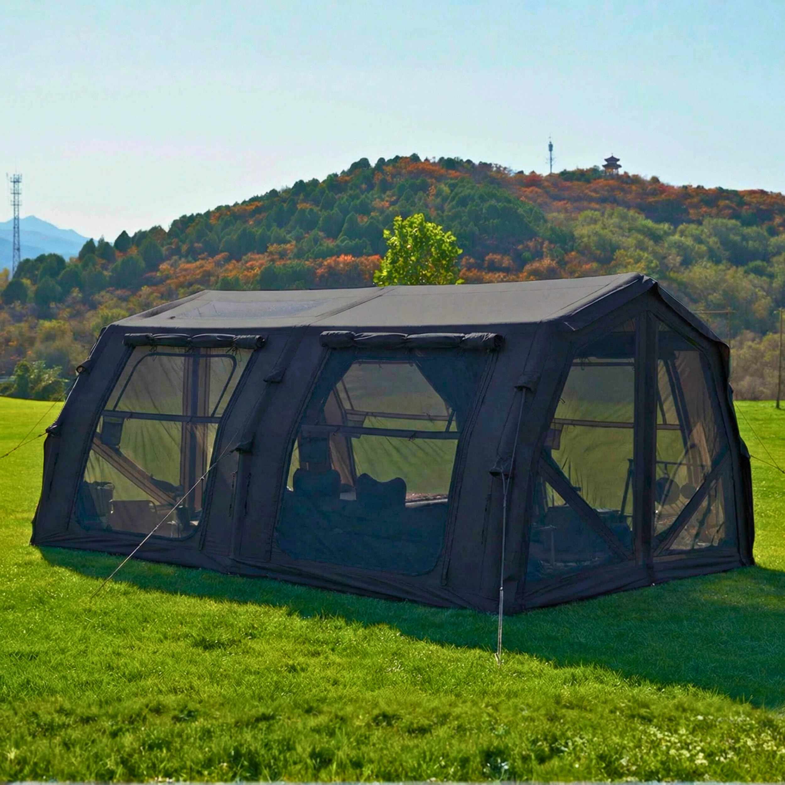 Coody Familia AirTent 17.2 Pro Black - Inflatable Tent for Camping