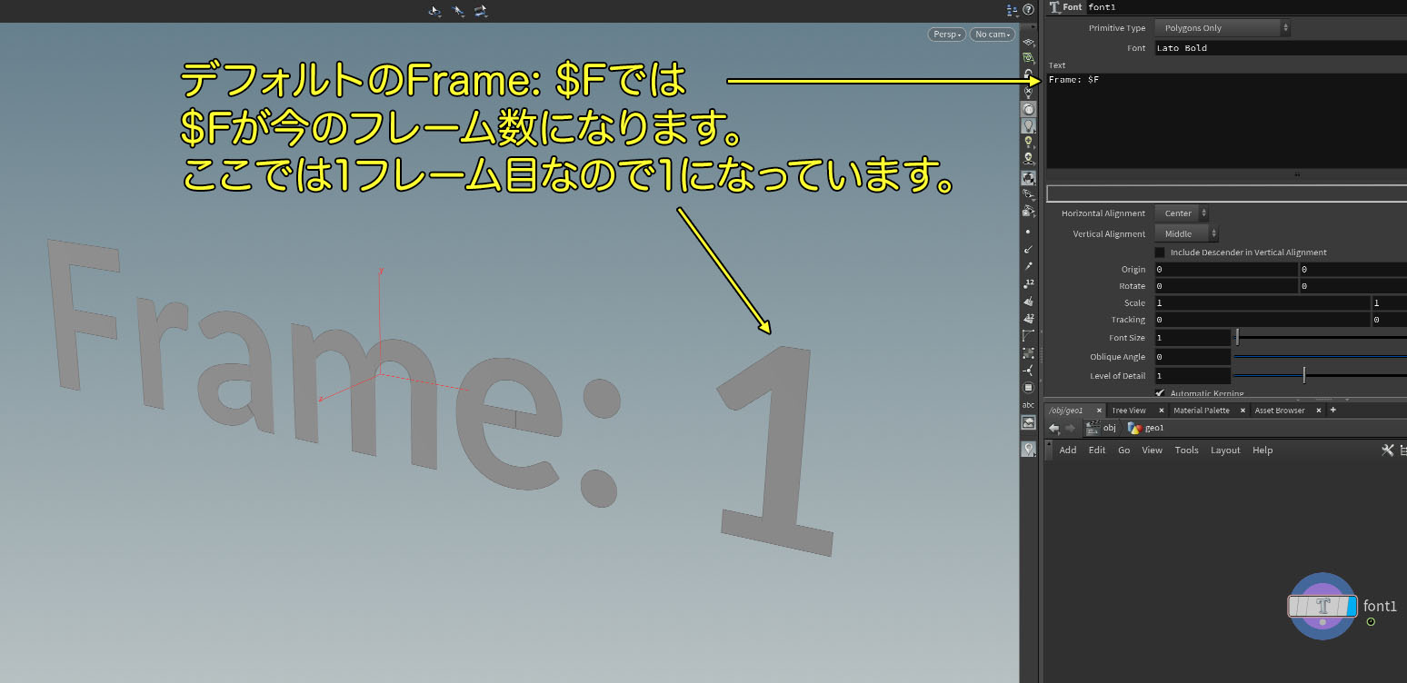 Houdiniかんたんレシピ 14 ～ Font SOP ～ | インディゾーンHoudini