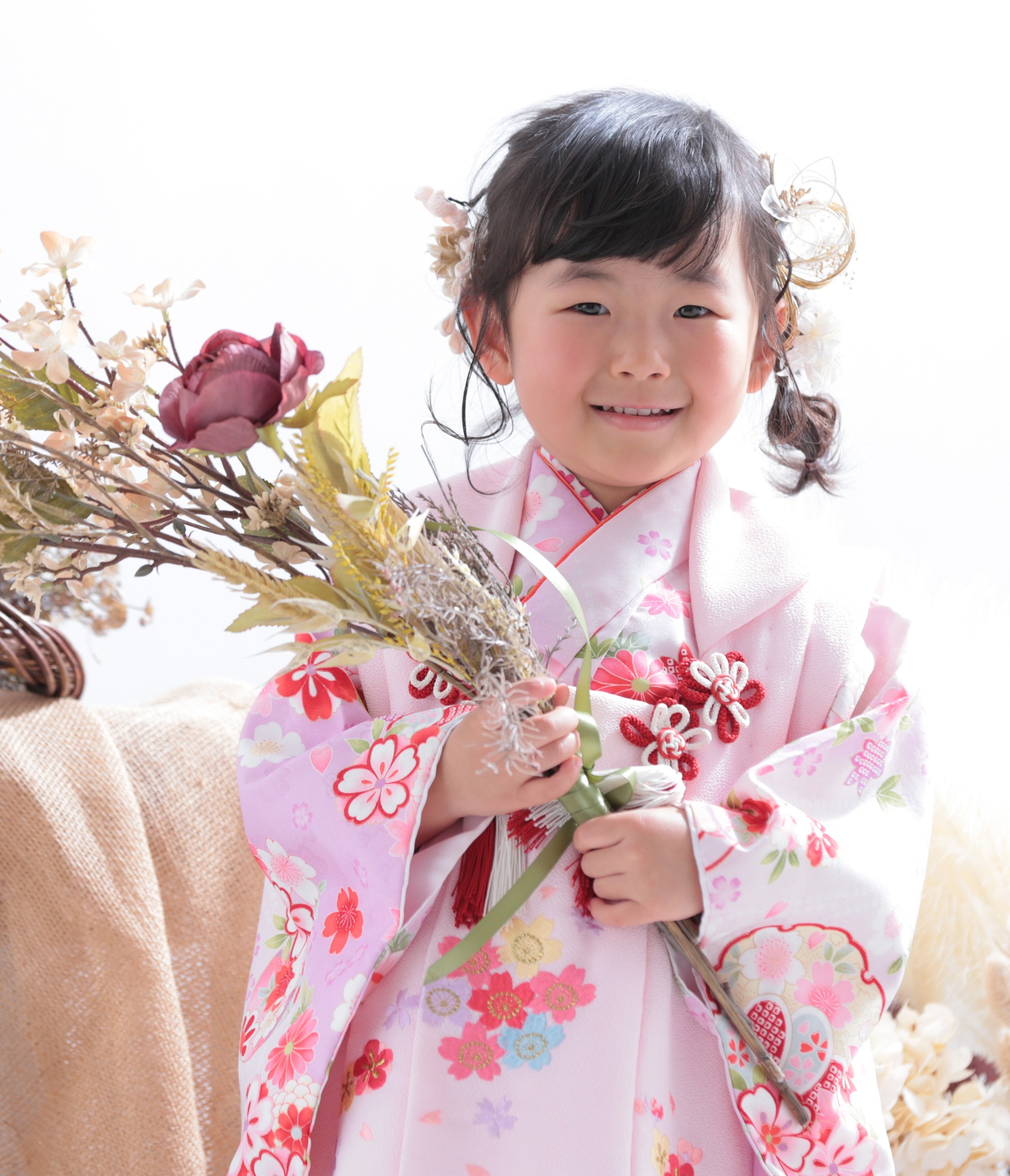 7歳向け・表側正絹・お着物のセットです 【公式通販】