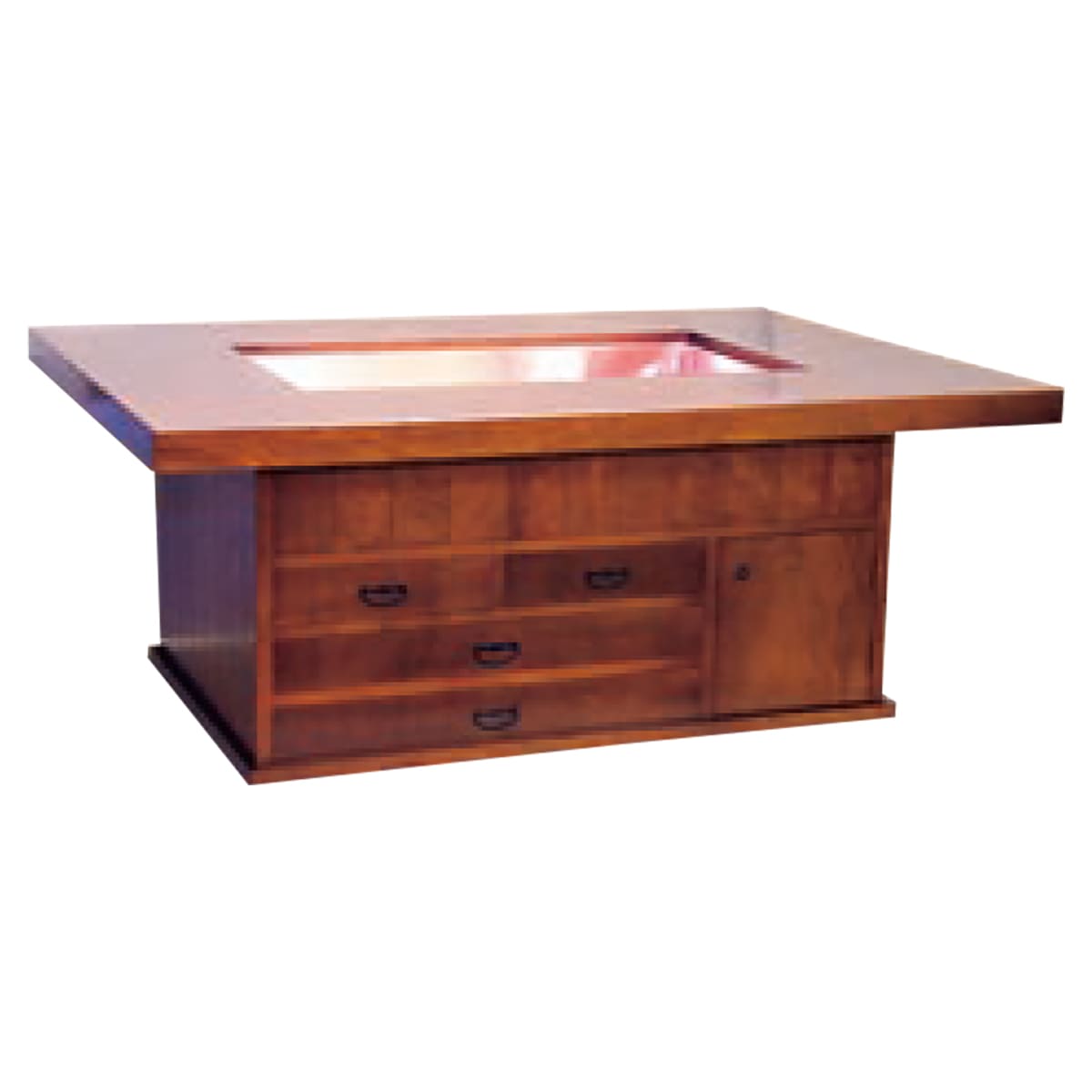 火鉢テーブル（ケヤキ突板） 11-143-3｜演漆