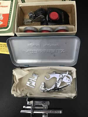 Vintage Singer Automatic Zigzagger # 160985. And Attachments