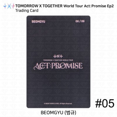 TXT World Tour Act : Promise Ep2 Trading Card Weverse Shop Benefit