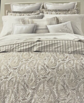 New Ralph Lauren Naomi Beige Paisley Full Queen Duvet Cover