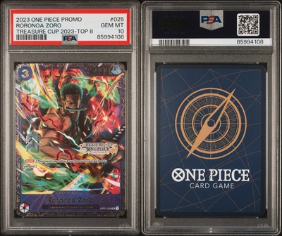 2023 Roronoa Zoro Treasure Cup Top 8 Prize Card #025 One Piece PSA