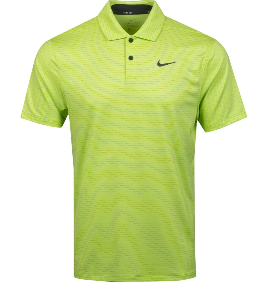 Nike Dri Fit Vapor Stripe Green Golf Polo CU9800 389 Volt Green