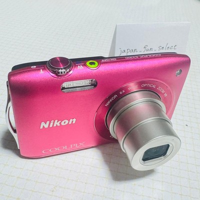 Nikon COOLPIX S3300 Pink Digital Camera 16MP Compact 6x Zoom 720p