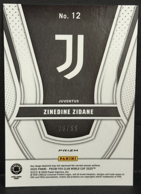 2025 Prizm FIFA Club World Cup Zinedine Zidane Legendary Talent