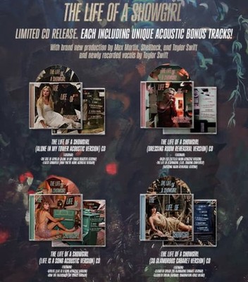 Taylor Swift 🌟 The Life Of A Showgirl Acoustic Deluxe CD Bundle