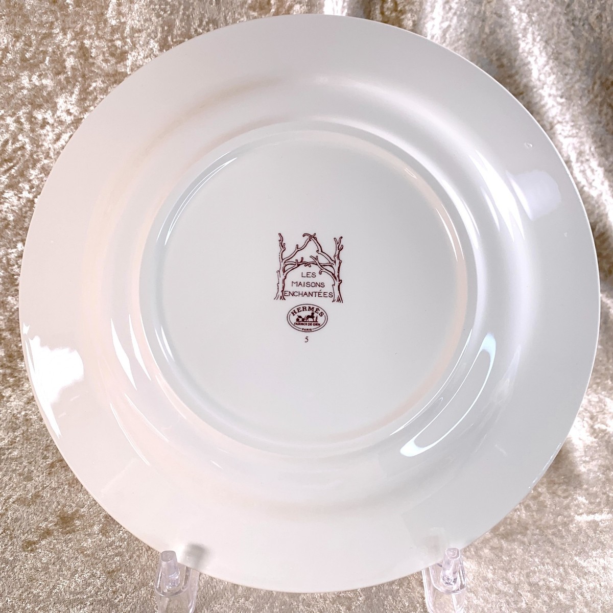 Vintage Hermes Dessert Plate LES MAISONS ENCHANTEES #5 & #6