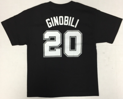Manu Ginobili #20 San Antonio Spurs 2-Sided NBA Boys T-Shirt Small