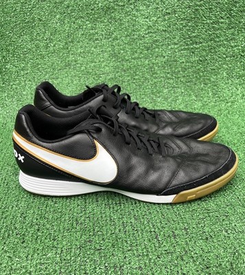 Nike Tiempo X Genio II BLACK Indoor Soccer Shoes 819215-010 Men's