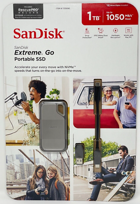 SanDisk 1TB Extreme Go SSD Portable Solid State Drive USB-C 1050MB