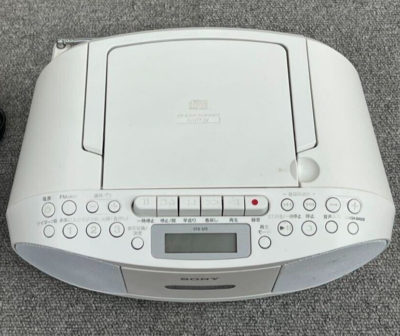 SONY CFD-S70 White CD Cassette Boombox AM FM Headphone Input Jack